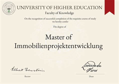 Immobilienprojektentwicklung (Master of Science) .